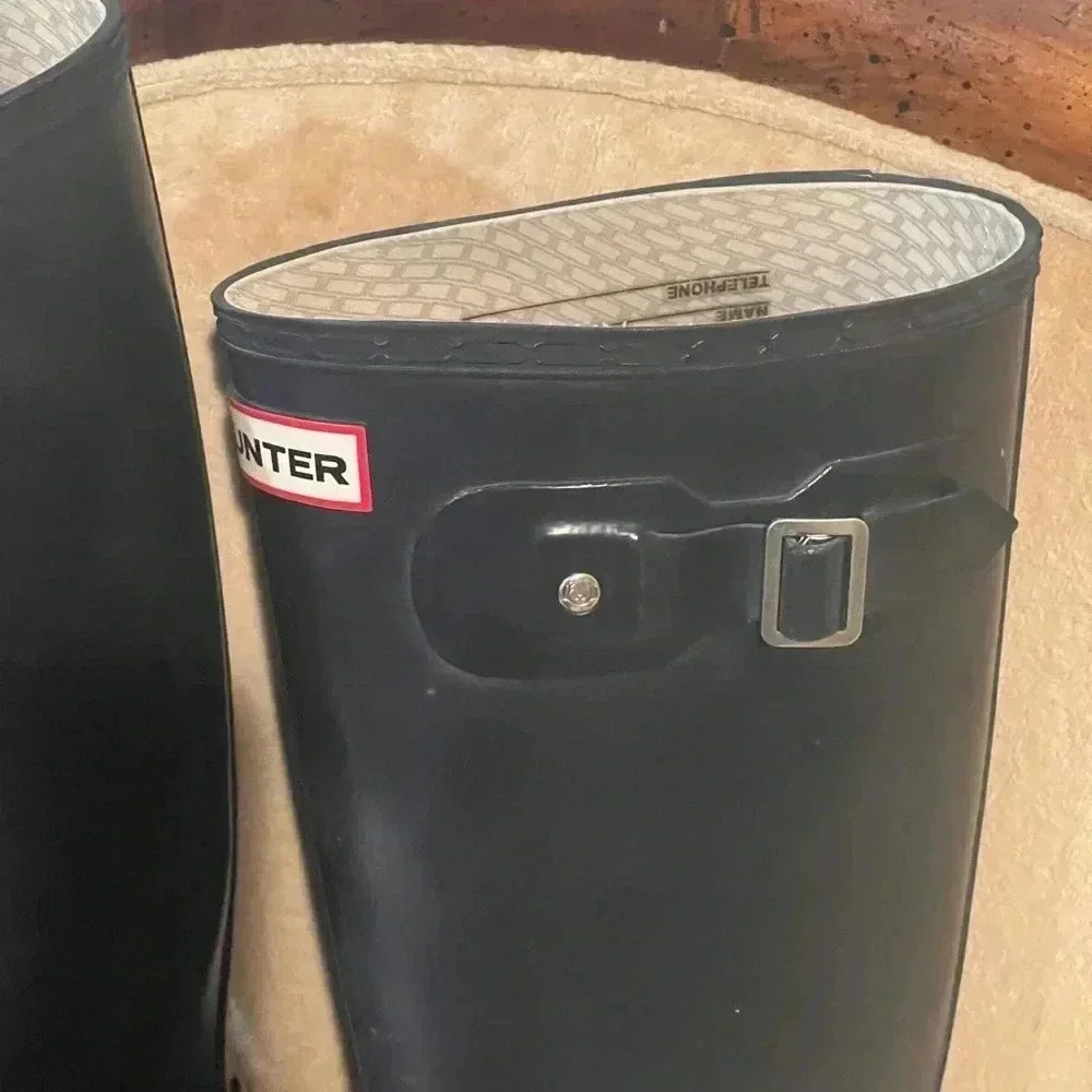 HUNTER Rubber Boots, Original Tall Matte Black. - Picture 11 of 16